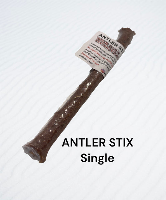 DISCONTINUED Antler Stix Treat, Sweet potato with Bacon flavour! One Single LARGE